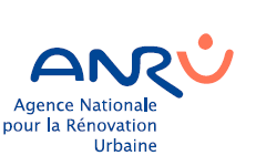 Logo de l'agence Nationale pour la Rénovation Urbaine, texte en bleu et orange